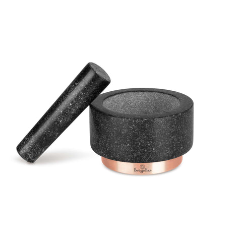 BH/8608, Mortero, Negro, Oro rosa, Mortero, Granito, Utensilios de cocina, Mortero