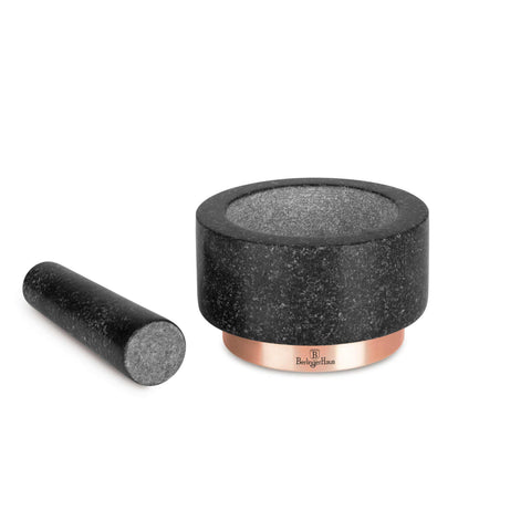 BH/8608, Mortero, Negro, Oro rosa, Mortero, Granito, Utensilios de cocina, Mortero