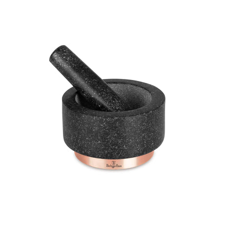 BH/8608, Mortero, Negro, Oro rosa, Mortero, Granito, Utensilios de cocina, Mortero