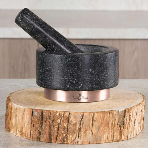 BH/8608, Mortero, Negro, Oro rosa, Mortero, Granito, Utensilios de cocina, Mortero