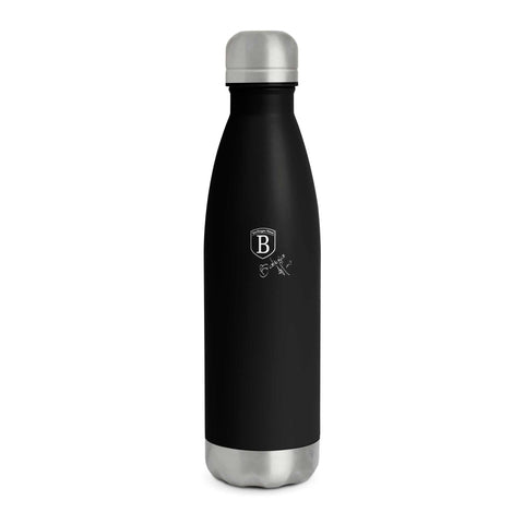 BH/8624, Termo de vacío, forma de botella, 0,5 l, negro, plateado, Berlinger Haus, Promintra