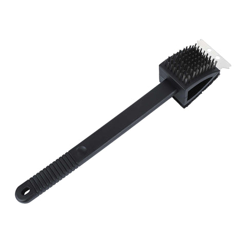 Product image of Grill cleaning brush. Part of the outdoor . Features: • Material: stainless steel, plastic • Size: 36*7*8 cm. (Studio view). Official Berlinger Haus product, boosted by Promintra sl.