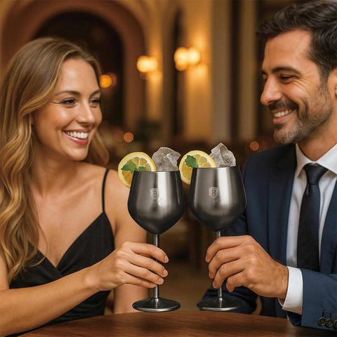 Set De 2 Copas De Vino De Metal