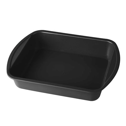 Product image of Oblong roaster 35x27cm. Part of the Anthracite Collection . Features: • Material: carbon steel with titanPro non-stick coating • Size: 35*27*6,5 cm • Color: matt anthracite. (Studio view). Official Berlinger Haus product, boosted by Promintra sl.