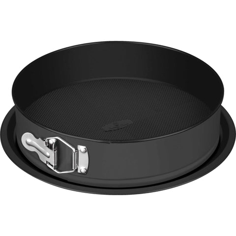 Product image of Round springform 26x6,8cm. Part of the Anthracite Collection . Features: • Material: carbon steel with titanPro non-stick coating • Size: 26*6,8 cm • Base size: Ø29,9 cm • Color: matt anthracite. (Studio view). Official Berlinger Haus product, boosted by Promintra sl.