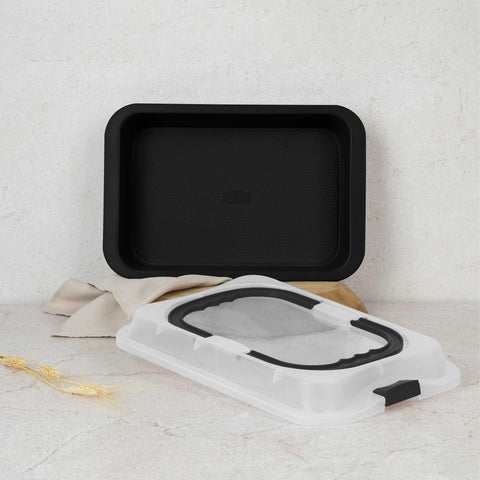Asador Oblongo Con Tapa, Imagen lifestyle