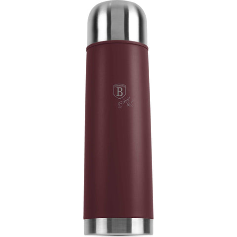 Product image of Vacuum flask 0,75L. Part of the Leonardo Collection . Features: • Material: inner body 18/10 stainless steel with matt powder coating • Capacity: 0,75 L • Color: matt bordeaux • Packing: half giftbox. (Studio view). Official Berlinger Haus product, boosted by Promintra sl.