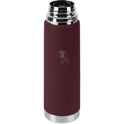 Product image of Vacuum flask 0,75L. Part of the Leonardo Collection . Features: • Material: inner body 18/10 stainless steel with matt powder coating • Capacity: 0,75 L • Color: matt bordeaux • Packing: half giftbox. (Studio view). Official Berlinger Haus product, boosted by Promintra sl.