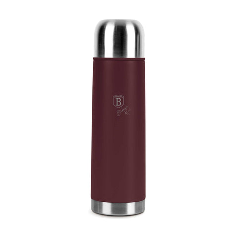 Product image of Vacuum flask 0,75L. Part of the Leonardo Collection . Features: • Material: inner body 18/10 stainless steel with matt powder coating • Capacity: 0,75 L • Color: matt bordeaux • Packing: half giftbox. (Studio view). Official Berlinger Haus product, boosted by Promintra sl.