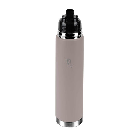 Imatge del producte de la termos de buit d'1,0 L. Part de la col·lecció Taupe. Característiques: • Material: cos interior d'acer inoxidable 18/10 amb recobriment en pols mat • Capacitat: 1,0 L • Color: taupe mat • Embalatge: mitja caixa de regal. (Vista d'estudi). Producte oficial de Berlinger, impulsat per Promintra sl.