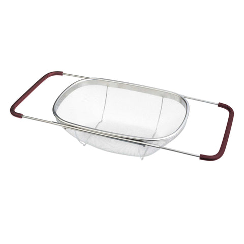 Product image of Flexible mesh basket with adjustable handles. Part of the kitchen accessories . Features: • Material: 18/10 stainless steel • Size: 34*24*11 cm. (Studio view). Official Berlinger Haus product, boosted by Promintra sl.