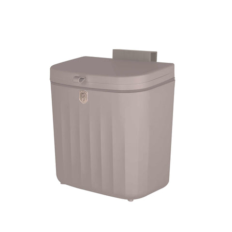 Product image of Hanging bin 7L. Part of the Taupe Collection . Features: • Material: plastic, thermoplastic rubber • Size: 24*15,6*26,6 cm, 7L • Color: taupe. (Studio view). Official Berlinger Haus product, boosted by Promintra sl.