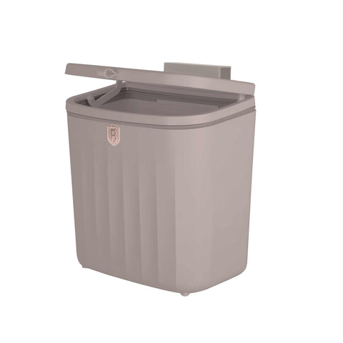 BH/8888, Cubo de basura colgante de 7 l, color topo mate, cubo de basura, cubo de basura, polvo, utensilios de cocina, cubo de basura colgante