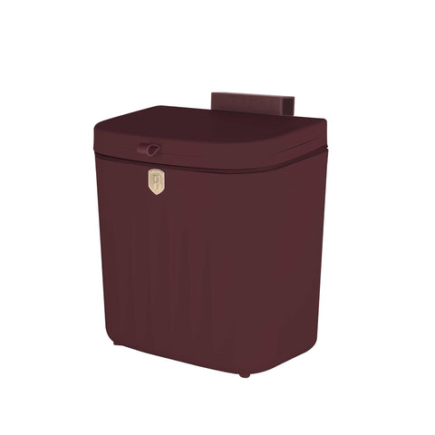 Product image of Hanging bin 7L. Part of the Leonardo Collection . Features: • Material: plastic, thermoplastic rubber • Size: 24*15,6*26,6 cm, 7L • Color: bordeaux. (Studio view). Official Berlinger Haus product, boosted by Promintra sl.