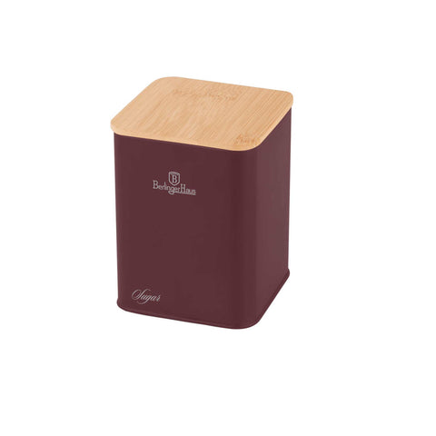 Product image of Bread box with 3pcs canister set. Part of the Leonardo Collection . Features: • Material: carbon steel with matt powder coating, bamboo • Include: • Bread box 33*18*12 cm • Sugar canister Ø10*13 cm • Tea canister Ø10*13 cm • .... (Studio view). Official Berlinger Haus product, boosted by Promintra sl.