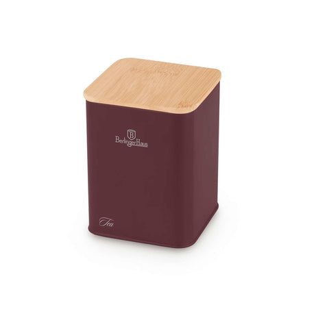 Product image of Bread box with 3pcs canister set. Part of the Leonardo Collection . Features: • Material: carbon steel with matt powder coating, bamboo • Include: • Bread box 33*18*12 cm • Sugar canister Ø10*13 cm • Tea canister Ø10*13 cm • .... (Studio view). Official Berlinger Haus product, boosted by Promintra sl.