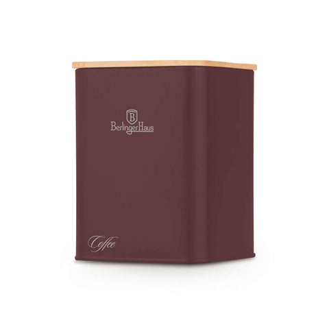 Product image of Bread box with 3pcs canister set. Part of the Leonardo Collection . Features: • Material: carbon steel with matt powder coating, bamboo • Include: • Bread box 33*18*12 cm • Sugar canister Ø10*13 cm • Tea canister Ø10*13 cm • .... (Studio view). Official Berlinger Haus product, boosted by Promintra sl.