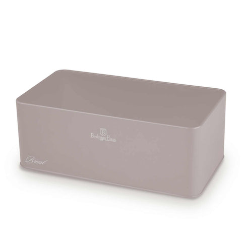 Product image of Bread box with 3pcs canister set. Part of the Taupe Collection . Features: • Material: carbon steel with matt powder coating, bamboo • Include: • Bread box 33*18*12 cm • Sugar canister Ø10*13 cm • Tea canister Ø10*13 cm • .... (Studio view). Official Berlinger Haus product, boosted by Promintra sl.