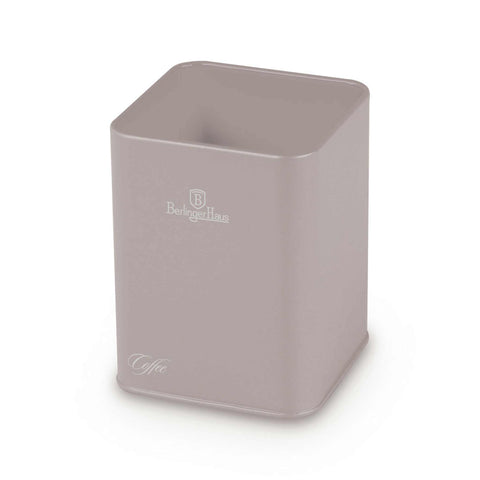 Product image of Bread box with 3pcs canister set. Part of the Taupe Collection . Features: • Material: carbon steel with matt powder coating, bamboo • Include: • Bread box 33*18*12 cm • Sugar canister Ø10*13 cm • Tea canister Ø10*13 cm • .... (Studio view). Official Berlinger Haus product, boosted by Promintra sl.