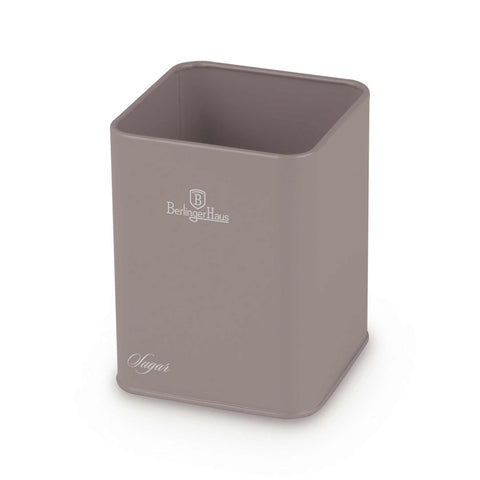 Product image of Bread box with 3pcs canister set. Part of the Taupe Collection . Features: • Material: carbon steel with matt powder coating, bamboo • Include: • Bread box 33*18*12 cm • Sugar canister Ø10*13 cm • Tea canister Ø10*13 cm • .... (Studio view). Official Berlinger Haus product, boosted by Promintra sl.