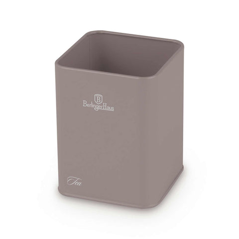 Product image of Bread box with 3pcs canister set. Part of the Taupe Collection . Features: • Material: carbon steel with matt powder coating, bamboo • Include: • Bread box 33*18*12 cm • Sugar canister Ø10*13 cm • Tea canister Ø10*13 cm • .... (Studio view). Official Berlinger Haus product, boosted by Promintra sl.