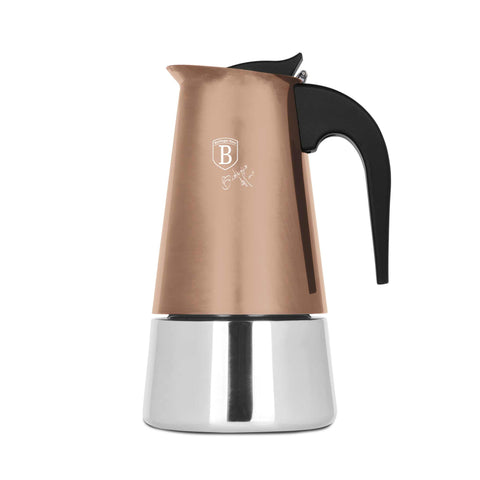 BH/8908, Cafetera de 6 tasses APTA PER INDUCCIÓ, Or rosa, cafetera, cafetera d´acer inoxidable, cafetera moka, moka express