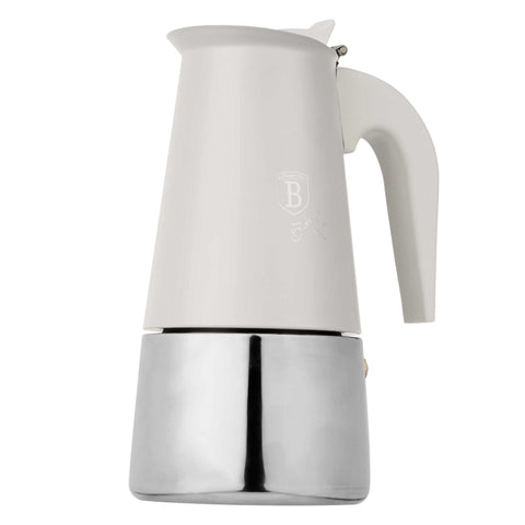 BH/8911, Cafetera de 6 tasses APTA PER INDUCCIÓ, Crema Mate, cafetera, cafetera d'acer inoxidable, cafetera moka, moka express