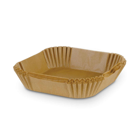 Product image of Air fryer disposable paper 24cm 50pcs. Part of the kitchen accessories . Features: • Air fryer disposable paper • Material: parchment paper • Size: 24*24*4,5 cm • Include: • 50 pcs. (Studio view). Official Berlinger Haus product, boosted by Promintra sl.