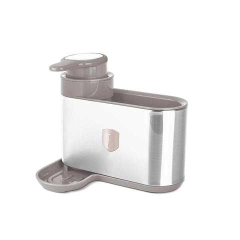 Product image of Soap dispenser. Part of the Taupe Collection . Features: • Material: stainless steel, plastic • Size: 15,8*12,7*17,8 cm • Color: matt taupe. (Studio view). Official Berlinger Haus product, boosted by Promintra sl.