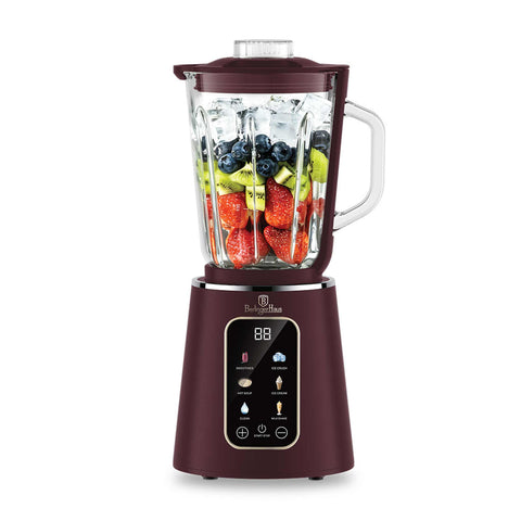 Imagem do Liquidificador de mesa digital com jarra de vidro de 1,5L e 1000W. Parte da Coleção Leonardo. Características: • Material: plástico, vidro • Potência: 1000 W • Voltagem: 220-240V, 50/60 Hz • Jarra de vidro de 1,5 L • Dimensões: 19,3*17,4*38 cm • Comprimento do cabo de alimentação: 1 m • Co.... (Visão conceitual). Produto oficial Berlinger Haus, impulsionado pela Promintra sl.