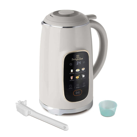 Product image of Soymilk and soup maker 1,2L. Part of the Sahara Collection . Features: • Material: stainless steel, plastic • Max capacity: 1200 ml • Voltage: 220-240V, 50/60Hz • Heating power: 800-950W • Blending power 250W • Accesso.... (Studio view). Official Berlinger Haus product, boosted by Promintra sl.