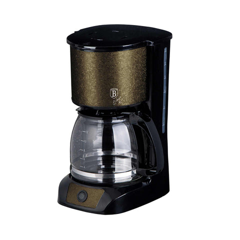 Product image of Electric coffee maker. Part of the Crystal Collection . Features: • Material: plastic and stainless steel • Power: 800 W • 220-240V 50-60 Hz • Capacity: 1,5L • Color: dark champagne. (Studio view). Official Berlinger Haus product, boosted by Promintra sl.