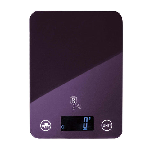 BH/9364, Bàscula de cuina digital de vidre amb capacitat de 5 kg, color morat, bàscula de cuina a., elèctrica/bateria, bàscula de cuina digital, bàscula