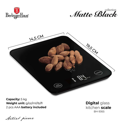 Balança digital de cozinha de vidro com capacidade para 5 kg