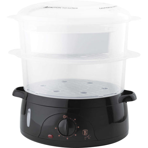 Product image of Electric food steam cooker 6L. Part of the Black Rose Collection . Features: • Power: 800 W, 220-240 V, 50/60 Hz • Accessories: plastic rice bowl • Ideal for vegetables, chicken, rice and fish • Capacity: 6.0L • Length of po.... (Studio view). Official Berlinger Haus product, boosted by Promintra sl.