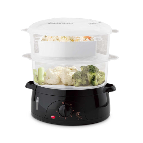 BH/9378, Vaporera eléctrica de 6 l, color negro, eléctrica, electrodomésticos de cocina, vaporera