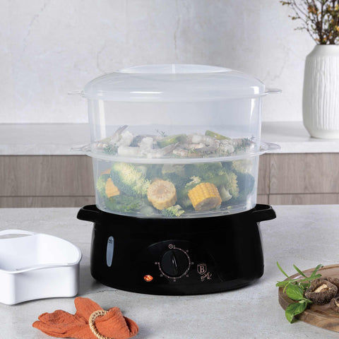 BH/9378, Vaporera eléctrica de 6 l, color negro, eléctrica, electrodomésticos de cocina, vaporera