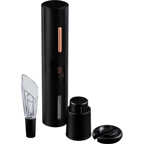 abridor de vino, BH/9396, BH/9396N, Black Rose Collection, can opener, ekitchen, eléctrico, juego de abridor de vino eléctrico, Juego de regalo para vino a pilas 4 en 1, Kitchen Gadgets, kitchenutensil, LP-BH-048L, negro, oro rosa, Other, pilas, Storage, tableware, utensilio de cocina, vajilla
