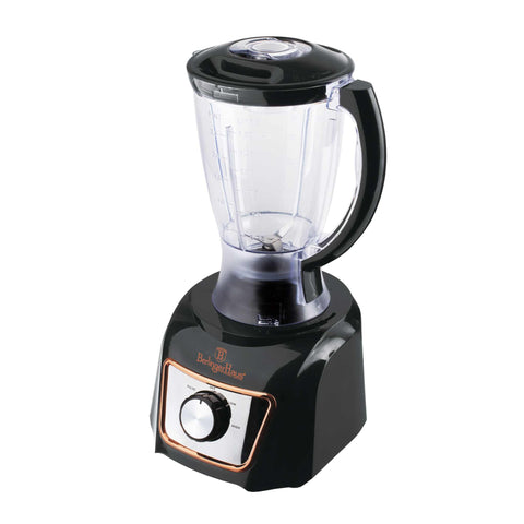 Product image of 8in1 food processor. Part of the Black Rose Collection . Features: • Material: stainless steel, plastic • Voltage: 220-240V 50-60Hz • Power: 500W • Included: • Stainless steel chopper blade • 2-side stainless steel.... (Studio view). Official Berlinger Haus product, boosted by Promintra sl.