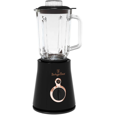 BH/9441N, BH/9441, Batidora de vaso con jarra de vidrio de 1,5 l, color negro y oro rosa, batidora de vaso, eléctrica, batidora de vaso, batidora, turmix, Berlinger Haus, Promintra