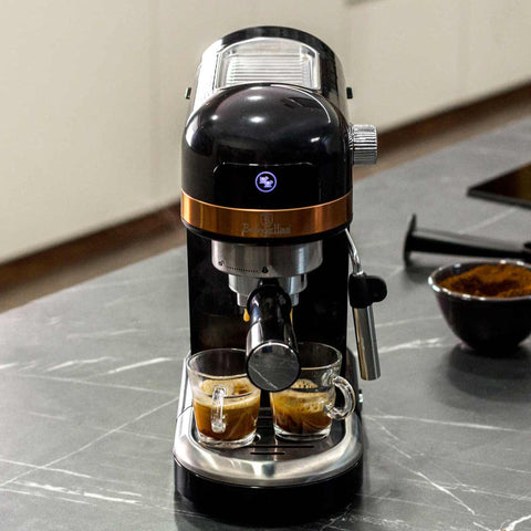 BH/9462, Cafetera espresso digital, negra, oro rosa, cafetera espresso, eléctrica, cafetera eléctrica, cafetera espresso con espumador de leche,Berlinger Haus, Promintra