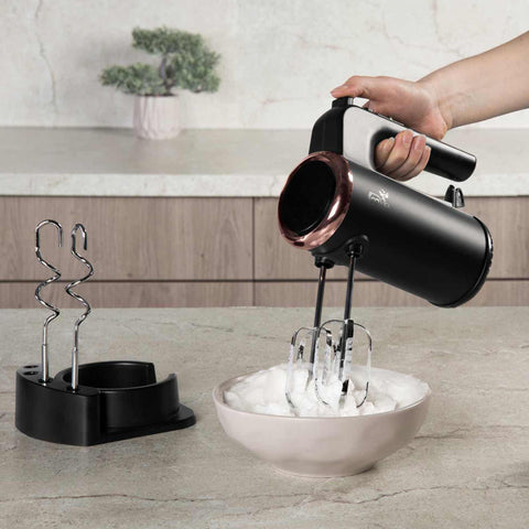 BH/9475, Batidora de mano con soporte, Negra, Oro rosa, Eléctrica, Batidora de mano, Electrodomésticos de cocina