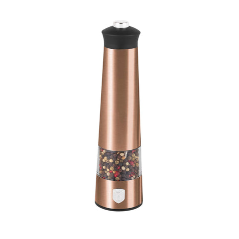 BH/9500, Juego de 2 molinillos eléctricos de sal y pimienta, oro rosa, juego de molinillos de sal y pimienta, eléctrico/batería, juego de molinillos eléctricos de sal y pimienta, juego de molinillos de sal y pimienta, utensilios de cocina, molinillo de sal y pimienta