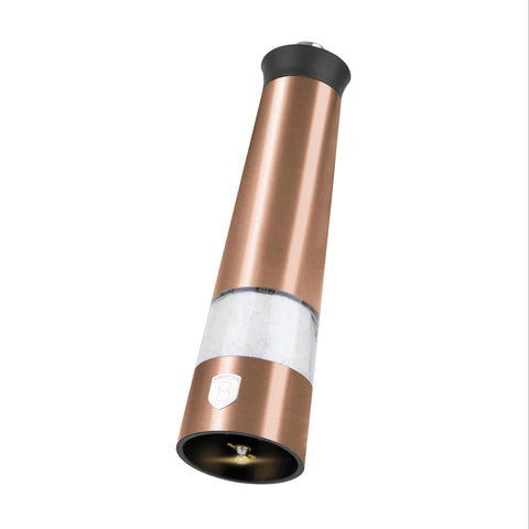BH/9500, Juego de 2 molinillos eléctricos de sal y pimienta, oro rosa, juego de molinillos de sal y pimienta, eléctrico/batería, juego de molinillos eléctricos de sal y pimienta, juego de molinillos de sal y pimienta, utensilios de cocina, molinillo de sal y pimienta
