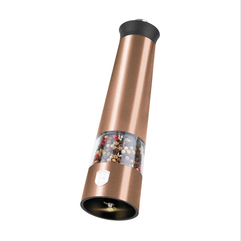 BH/9500, Juego de 2 molinillos eléctricos de sal y pimienta, oro rosa, juego de molinillos de sal y pimienta, eléctrico/batería, juego de molinillos eléctricos de sal y pimienta, juego de molinillos de sal y pimienta, utensilios de cocina, molinillo de sal y pimienta