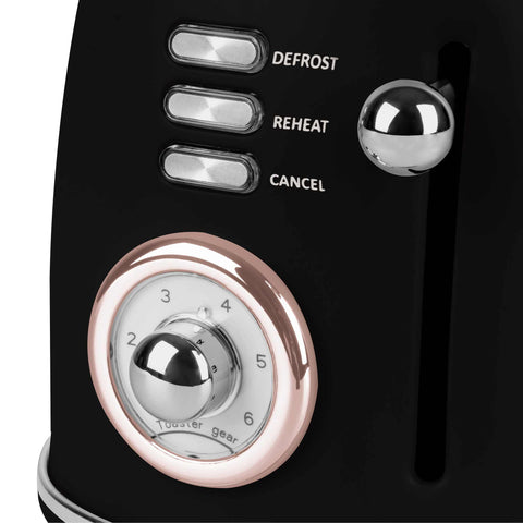 BH/9517, Tostadora, Negra, Oro Rosa, Tostadora B., Eléctrica, Dos Rebanadas, Electrodomésticos de Cocina