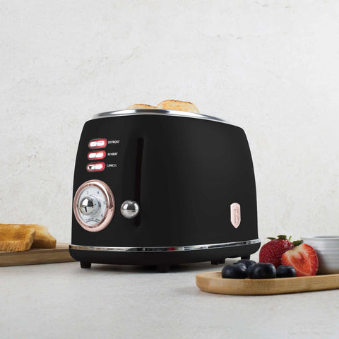 BH/9517, Tostadora, Negra, Oro Rosa, Tostadora B., Eléctrica, Dos Rebanadas, Electrodomésticos de Cocina