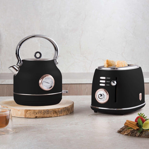 BH/9517, Tostadora, Negra, Oro Rosa, Tostadora B., Eléctrica, Dos Rebanadas, Electrodomésticos de Cocina