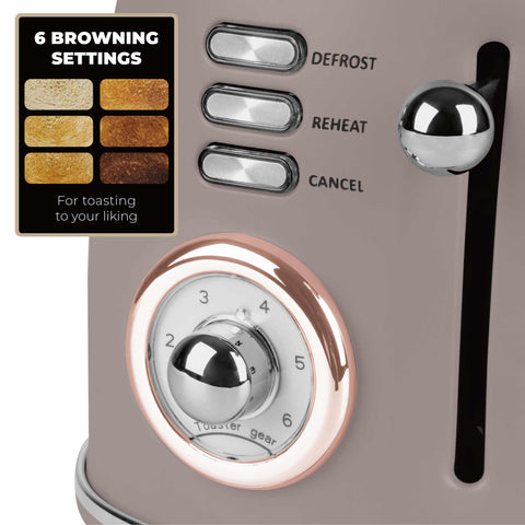 BH/9518, Tostadora, Color Topo Mate, Tostadora B., Eléctrica, Dos Rebanadas, Electrodomésticos de Cocina