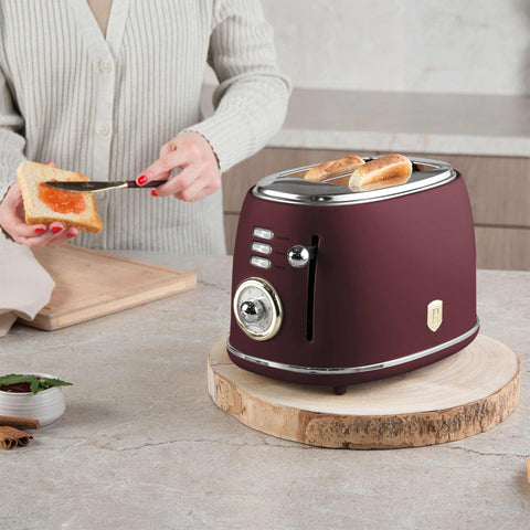 BH/9520, Tostadora, Burdeos mate, Tostadora eléctrica, Dos rebanadas, Electrodomésticos de cocina